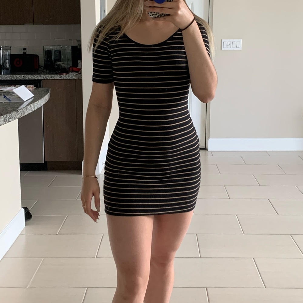 Striped tight short dress